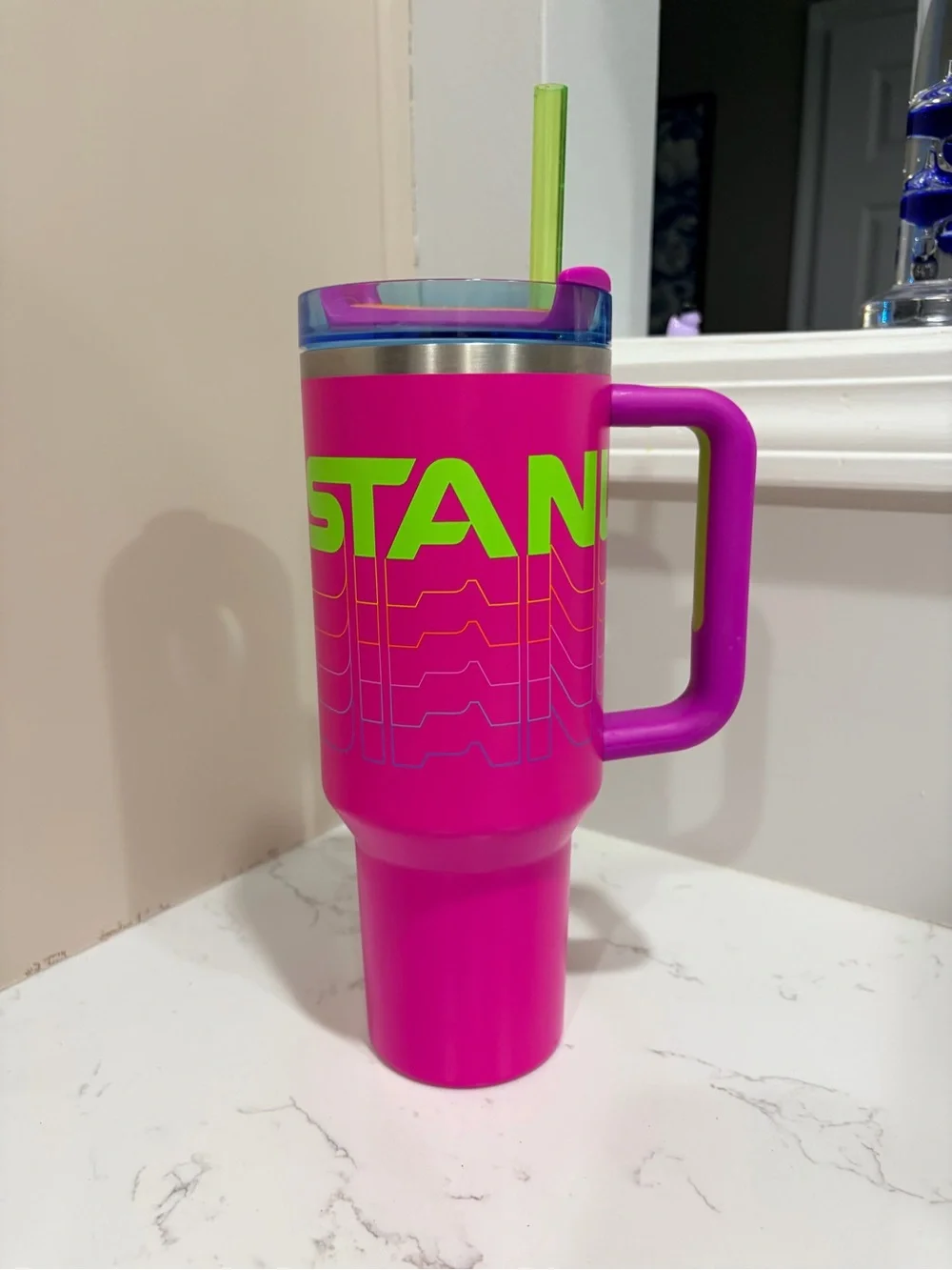 Neon Pink Stanley Tumbler